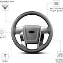 Hand Sewn Steering Wheel Cover Microfiber Leather Stitched on Wrap,Fit for Ford 2015 Expedition/2014 F-150 Tremor/2013 F-150/2010 2011 F-150 Harley-Davidson/2009 F-150 Platinum/2009 F-150 FX4