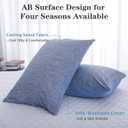 CHOSHOME Cooling Pillow Cases Zipper Pillow Covers Q-Max > 0.45 Zippered Pillowcases for Hot Sleepers, Soft, Breathable, Skin-Friendly, 2 Pack (Queen, 20"x30", Blue)