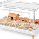 Hamster Cage & Guinea Pig Cages,Fully Transparent and Eco-Friendly Large Acrylic Cage for Small Animal Pets,Such as:Bearded Dragon,Rat,Hedgehog,Chameleon,Iguana (27.5Lx16.9Wx13.4H Inches)