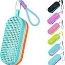 Swim Goggle Case For Swimming Goggles, Swimmer Gifts for Kids Teens Adults, Silicone Cases with Drain Hole (Blue and Orange)