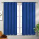 BGment Rod Pocket and Back Tab Blackout Curtains for Bedroom - Thermal Insulated Room Darkening Curtains for Living Room, 2 Window Curtain Panels (38 x 54 Inch, Classic Blue)