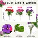 Suncalla 66 Heads Artificial Flowers for Outdoors Decoration, UV Resistant Silk Faux Azalea Flower Bouquet Plastic Plants for Summer Garden Porch Window Box Table Vase Home(Red,Rose Red, Purple)