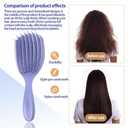 Flexible Detangling Hair Brush - Purple Scalp Massage Brush for Wet & Dry Hair