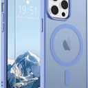 SUPFINE Magnetic for iPhone 14 Pro Max Case (Compatible with MagSafe) (Military Grade Drop Protection) Slim Translucent Matte Shockproof with Anti-Fingerprint Phone Case,Blue Purple