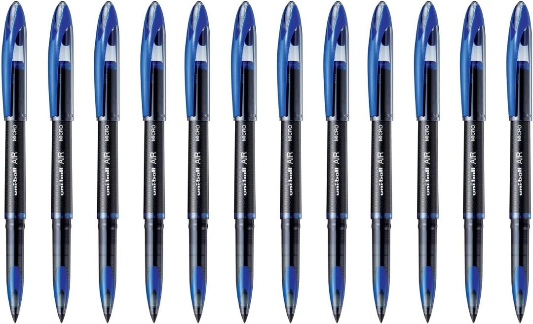 uniball Air Porous Point Pens, Medium Point (0.7mm), Blue, 12 Pack