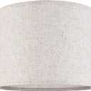 GO&SO Oatmeal Linen Lamp shades Large Drum Linen Lampshade 16" Top x 16" Bottom x 10" High (Spider) Farmhouse Lampshade for Table & Floor Lamp - Lampshades Replacement