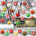 Barydat 30 Pcs Large Christmas Ball Shape Ornaments Xmas Plastic Decors Xmas Hanging Ornaments Christmas Yard Decorations for Tree Indoor Outdoor House Yard Supplies