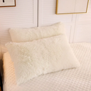 4Pack Cream Faux Fur Pillow Shams,Shaggy Plush Home Decorative Luxury Series Super Soft Furry Pillow Case with Zipper Closure for Home Sofa Couch,Standard (Light Beige,20"x26")
