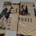 Farmhouse Kitchen Rugs Sets of 2 Decor Brown Country Rustic Cow Rooster Kitchen Rug Non-Slip Washable Farmhouse Kitchen Mats for Floor