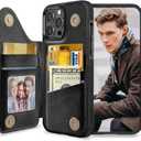 LOHASIC for iPhone 13 Pro Wallet Case, 5 Card Holder Phone Cover to Men Women, Premium PU Leather Credit Slot, Magnetic Clasp Kickstand Protective Flip Folio Portfolio Pocket, 6.1 Inch - Black