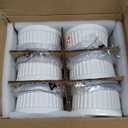 LE TAUCI Ramekins with Silicone Lids, 8 OZ Ceramic Souffl Dishes, Ramekin Bowls for Crme Brle, Dessert, Dips, Oven & Microwave Safe, Set of 6, White