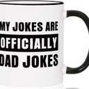 Aurahouse New Dad Gifts First Time, Officially Dad Jokes Mug, Pregnancy Announcement for Husband Funny, Gifts for New Dads Girl Dad, Daddy to Be Gift for 1st Time Dads Baby Shower Fathers Day (11 Ounces)