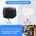 Incontinence Underwear for Men Washable Cotton Briefs Reusable Urinary Protective Absorbent Underwear for Bladder Leakage Control 150ml 3-Pack2White+1Black, L