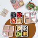 BEFOY 2 Pack Stainless Steel Snack Containers with Lids 4 Compartment Food Storage Containers for Adults Meal Prep Reusable for work or going out.(PINK, 2)