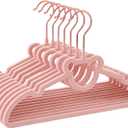 60 Pack Pink Velvet Kids Clothes Hangers - 12.6in for Ages 4-10, with Cute Bear, Rotating Rose Gold Hook, Non-Slip, Space-Saving Slim Felt Hangers for Toddler Coats, Jackets, Dresses
