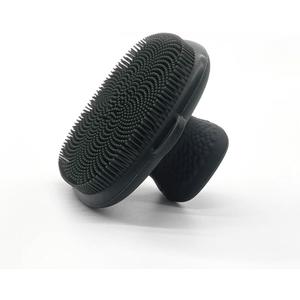 Silicone Face Scrubber Brush, Facial Cleansing and Exfoliating, Anti-Acne, Waterproof, Silver (Black)