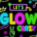 9x6FT Let's Glow Backdrop Vinyl Neon Glow in The Dark Crazy Background for Portrait Studio Props Photoshoot Photography Graffiti Splash Paint Birthday Party Decorations Background