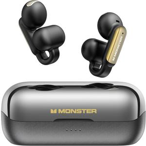 Monster AI Translation Earbuds Open AC601, 3-in-1 Translator Wireless Earphones, Bluetooth 6.0 Open Earbuds with 115 Languages Translation, Real-Time AI & Touch Control Wireless Headphone (Black)