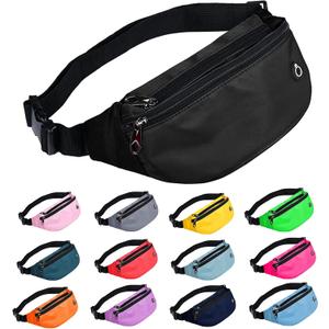Fanny Packs for Men and Women, Waterproof Sports Waist Pack Bag for Travel Hiking Running Hands-free