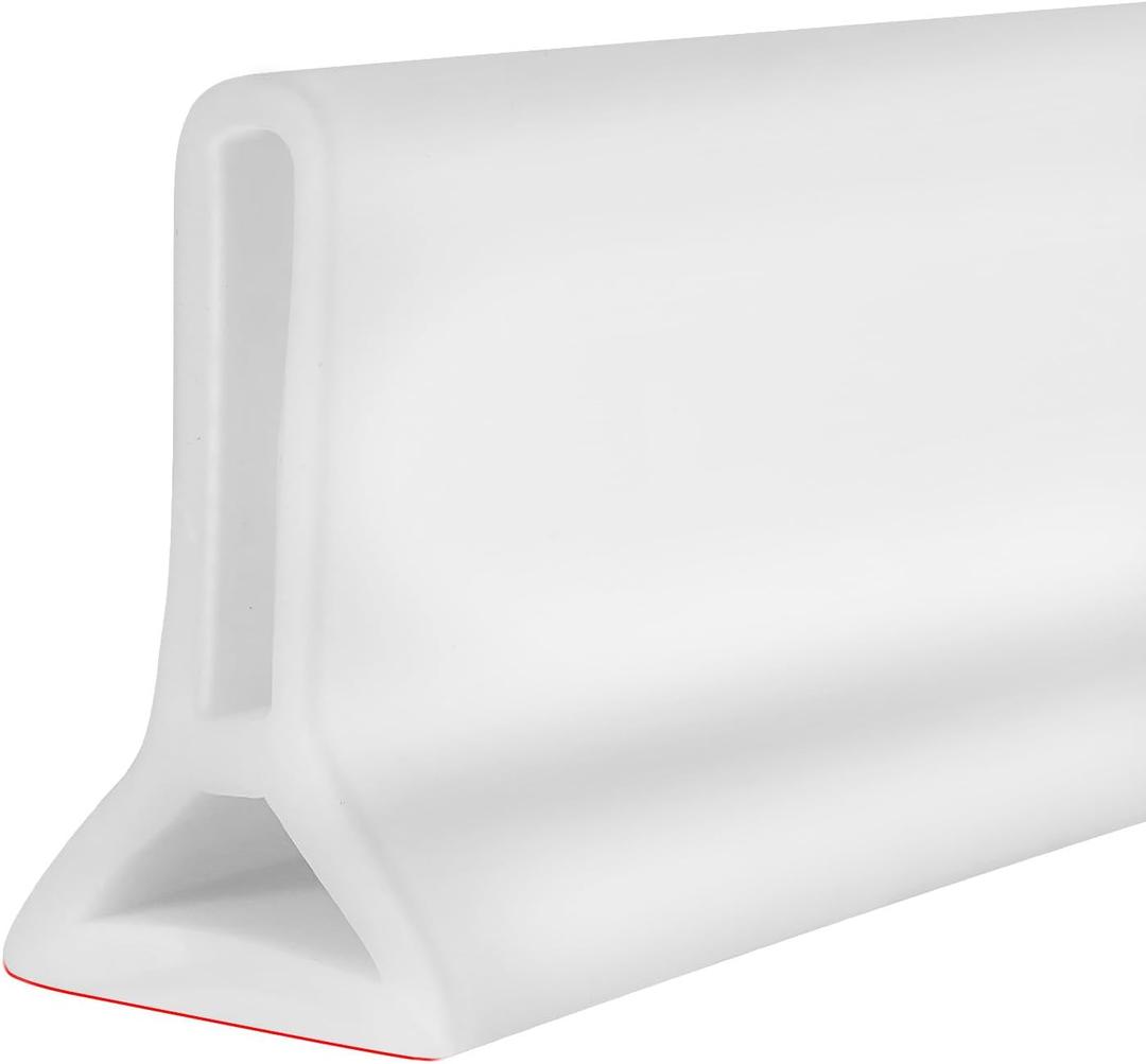 98" Collapsible Shower Threshold Water Dam Shower Water Stopper Barrier Keeps Water Inside Threshold Dry and Wet Separation Suitable for Bathroom Kitchen Sink Bathtub and More