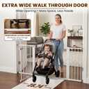 Mumeasy 36-63" Extra Wide Baby Gate for Stairs, 28.74" Walk Through Large Dog Gate for Doorways & Hallways, Auto Close Pet Gate Indoor, Pressure Mounted Child Wide Long Safety Gate for House, White