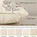 YCOLL Vintage Floral Print Pillow Covers 22x22 Set of 2 Patterned Accent Decorative Cushion Covers Modern Farmhouse Throw Pillow Covers for Sofa Couch Chair Bed Living Room Home Decor, Light Brown