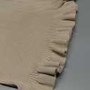 Bbonlinedress Women Long Sleeve Knit Sweater Dress Bodycon Mini Casual Pullover Ribbed Sweater Ruffle V-Neck Fall Dress (Small, White)