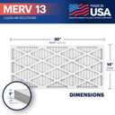 BNX TruFilter 14x30x1 Air Filter MERV 13 (6-Pack) - MADE IN USA - Electrostatic Pleated Air Conditioner HVAC AC Furnace Filters for Allergies, Pollen, Mold, Bacteria, Smoke, Allergen, MPR 1900 FPR 10
