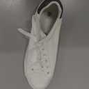 FRACORA Mens Canvas Shoes White Black Sneakers Low Top Lace Up Casual Shoes (9.5)