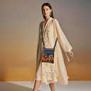 Pumpkin Candy Trick or Treat Adjustable Strap Crossbody Bag Jack-O-Lantern Bat with Assorted Sweets Print Messenger Bag for Candy Lover Halloween Night Birthday Party Gift for Friend