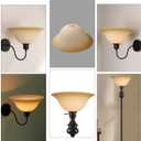Giluta Floor Lamp Glass Shade Replacement Globe -Fitting Opening 1.625" Elegant Style Light Fixture Shade, Height: 4.75 inch, Width: 12 inch. Lipless