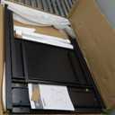 GreenForest No Assembly Folding Desk, 2-Tier Compact Computer Desk with Shelf, Space Saving Foldable Table for Home Office, Dorm or Apartment, Portable Collapsible Sturdy Laptop Desk, Black