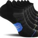 CS CELERSPORT 6 Pack Men's Running Ankle Socks with Cushion, Low Cut Athletic Sport Tab Socks, 
Mixed Black, Shoe Size: 12-15