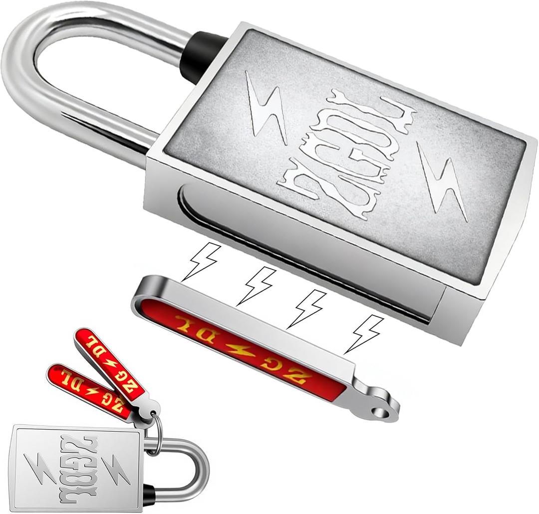 Outdoor Weatherproof PadlockKeyless Hole Magnetic Lock30mm Heavy-Duty LocksWaterproof, Rust Proof, Anti pry Padlock Suitable for Outdoor Gate Fence Storage Sheds, Toolboxcabinets