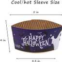 20 Pcs Halloween Coffee Cups Sleeves, Disposable Paper Cup Sleeves Halloween Coffee Sleeves for 12oz 16oz Hot Chocolate Coffee Tea or Cold Beverage (Black)