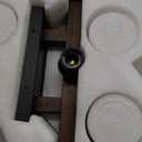 DUJAHMLAND Farmhouse Vanity Light Fixture,3-Light Bathroom Wood Wall Light Over Mirror with Clear Glass Shade, Rustic Vintage Wall Sconce Lighting.(Antique Wood, 3-Light)