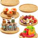 Mumufy 6 Pcs Lazy Susan Turntable Organizer Round Lazy Susan Turntable Tray for Kitchen Counter Pantry Table Organization Cabinet Bathroom(Bamboo,10 Inch)