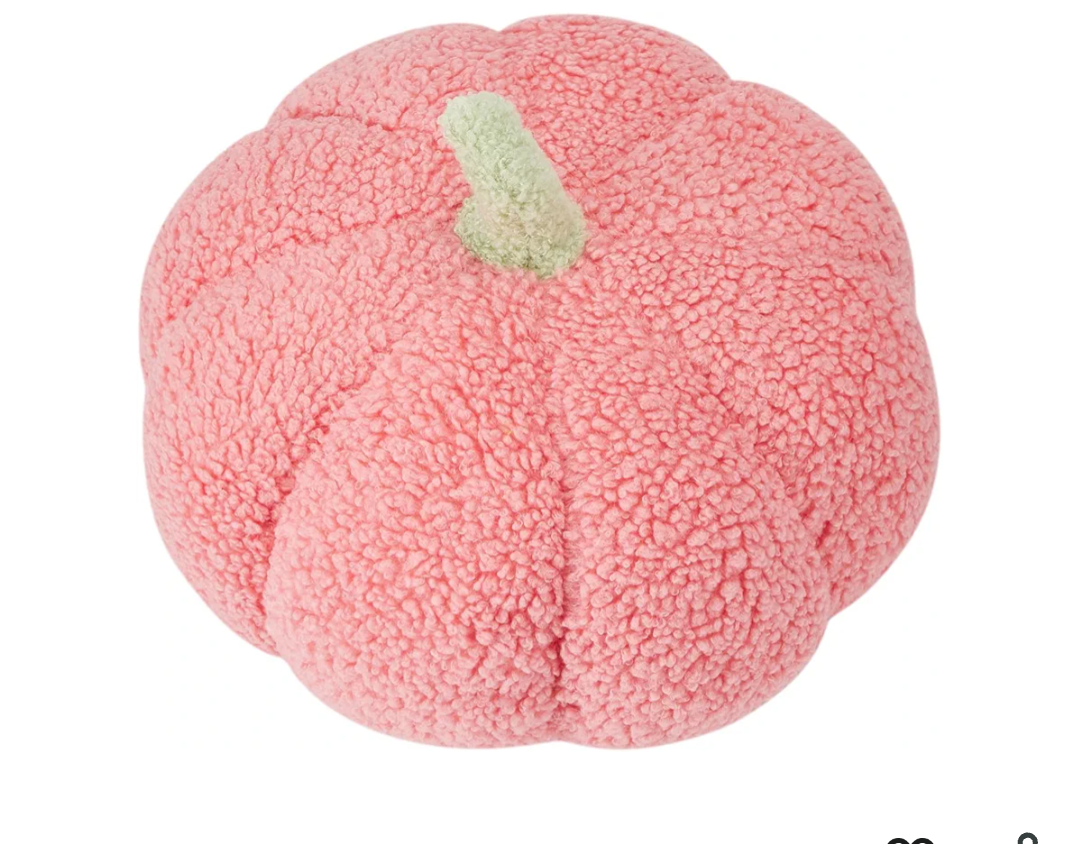 Stuffed Pumpkin Plush Halloween Decorations Soft Fuzzy Pumpkin Throw Pillow Gifts Home Decor (Pink, 12 inch)
