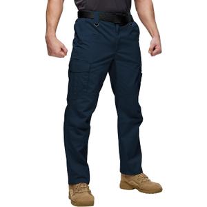 SWISSWELL Mens Tactical Cargo Pants Water Resistant Ripstop Lightweight Hiking Work Pants with 8 Pockets Elastic Waistband (Blue, XL)
