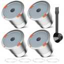 Reusable k Cups for keurig 2.0 1.0,Universal stainless steel Refillable k Cups Filter Use for Keurig all most of coffee Makers brewers(4pack)