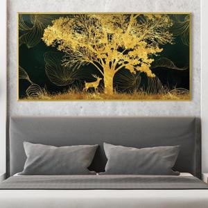 CIRABKY Black and Gold Tree Wall Art Living Room - Large Canvas Wall Art Bedroom - Home Office Decor Wall Size 29" x 59"