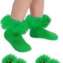 Century Star Toddler Girls Ruffle Socks - 2 Pairs Frilly Lace Flower Girl Socks for Dance Pageant