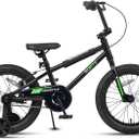 cubsala 16 Inch Kids Bike BMX Style Bicycle with Training Wheels Coaster Brake for Boys Girls, Black