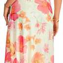 LYANER Women's Floral Ruffle Hem A Line Adjustable Spaghetti Strap Elegant Long Dress (XS)