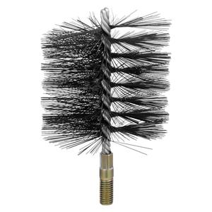 RattanView 4 Inch Double Spiral Flue Brush Round Chimney Cleaning Brush with 1/4" Npt Fitting for Chimneys Stove Pipes Cleaning Accessories