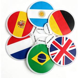 3 x World Cup Decorative Folding Hand Fans, 6 Pack, Lightweight Handheld Fans for Sports Events, Parties, Home Decor & Daily Use, Vibrant Festival Fan Decoration
