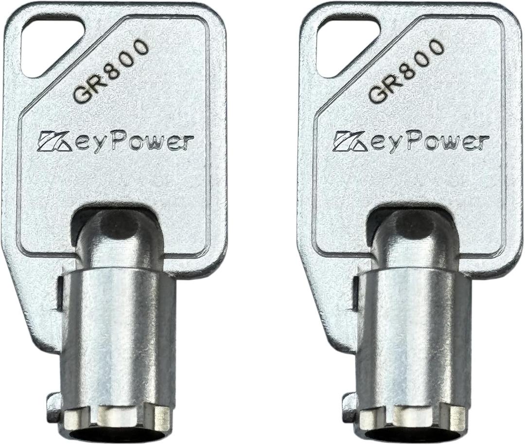 KeyPower Keys (2) GR800 Tubular Key for Greenwald Commercial Washer Door/Service Panel/Coin Washing Machine, Compatible with Maytag Whirlpool Speed Queen ESD Lock