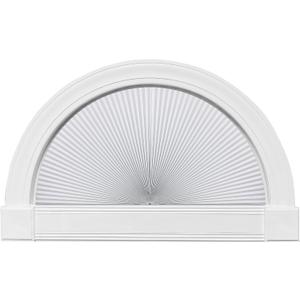 HOMEDEMO Arch Window Shade Blackout White, 48" X 24", No Drill, Half Moon Cellular Shades, Easy Installation Blinds, Half Circle Semicircular