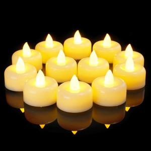 Amagic 24 Pack Flameless LED Tea Lights Candles Battery Operated, Electric Fake Tealight Candles for Votive, Halloween, Christmas, Home Decor, Wedding, Table Decor (24Pack) (Ivory)