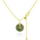 DAUMIER Jade Necklace 925 Sterling Silver 14K Gold Plated Jade Pendant Necklaces for Women Natural Green Hetian Jade Necklace Jewelry Gift for Women Girls